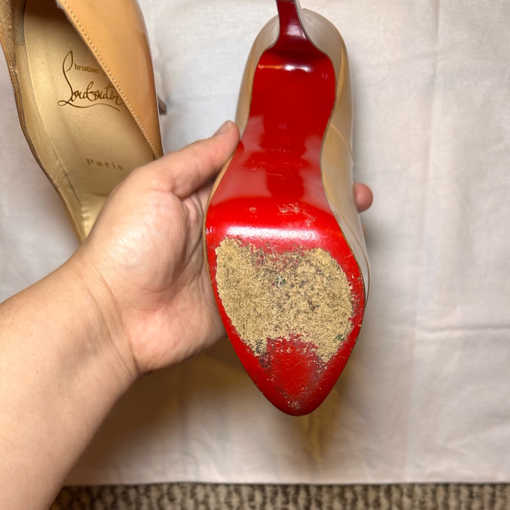 Christian Louboutin Nude Peep-Toe Pumps - Picture 5 of 8